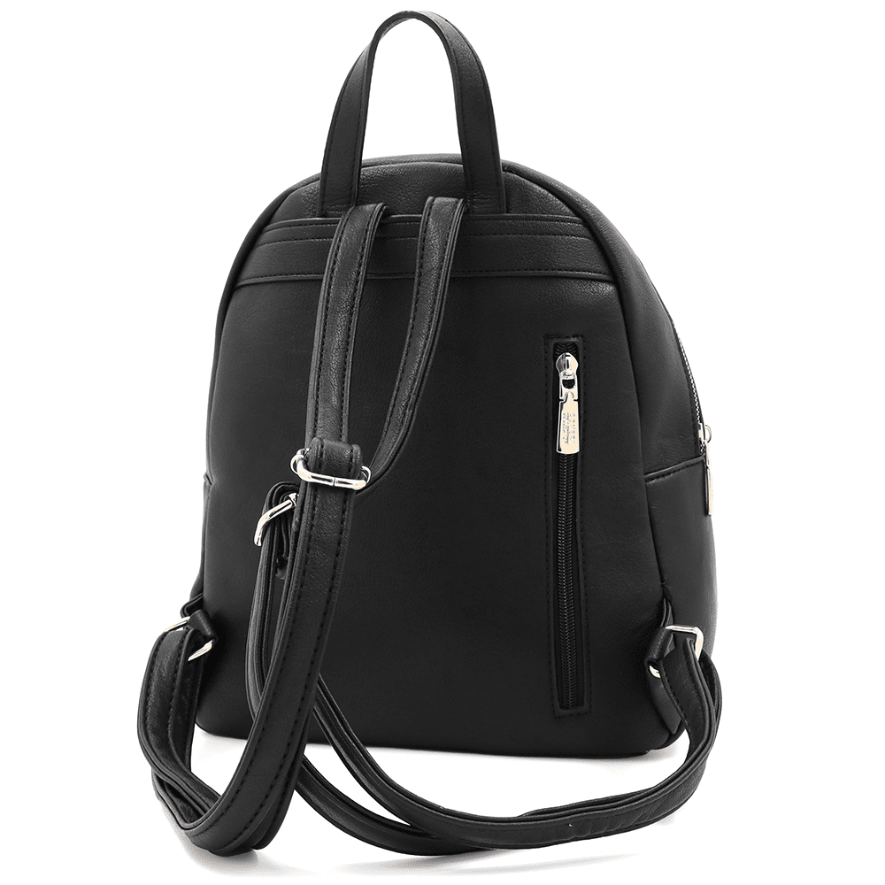 Plüss női hátizsák – fekete