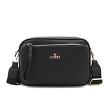 Női válltáska két rekesszel – fekete