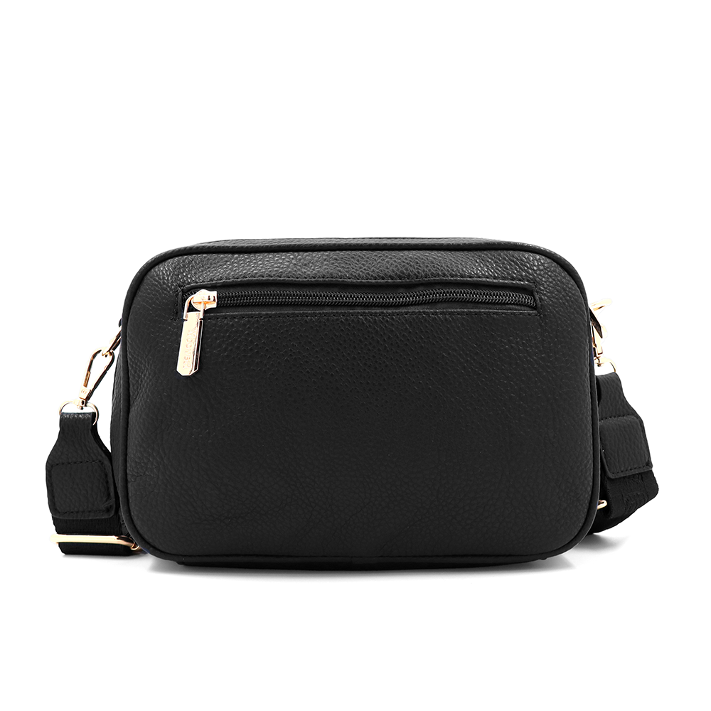 Női válltáska két rekesszel – fekete