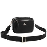 Női válltáska két rekesszel – fekete