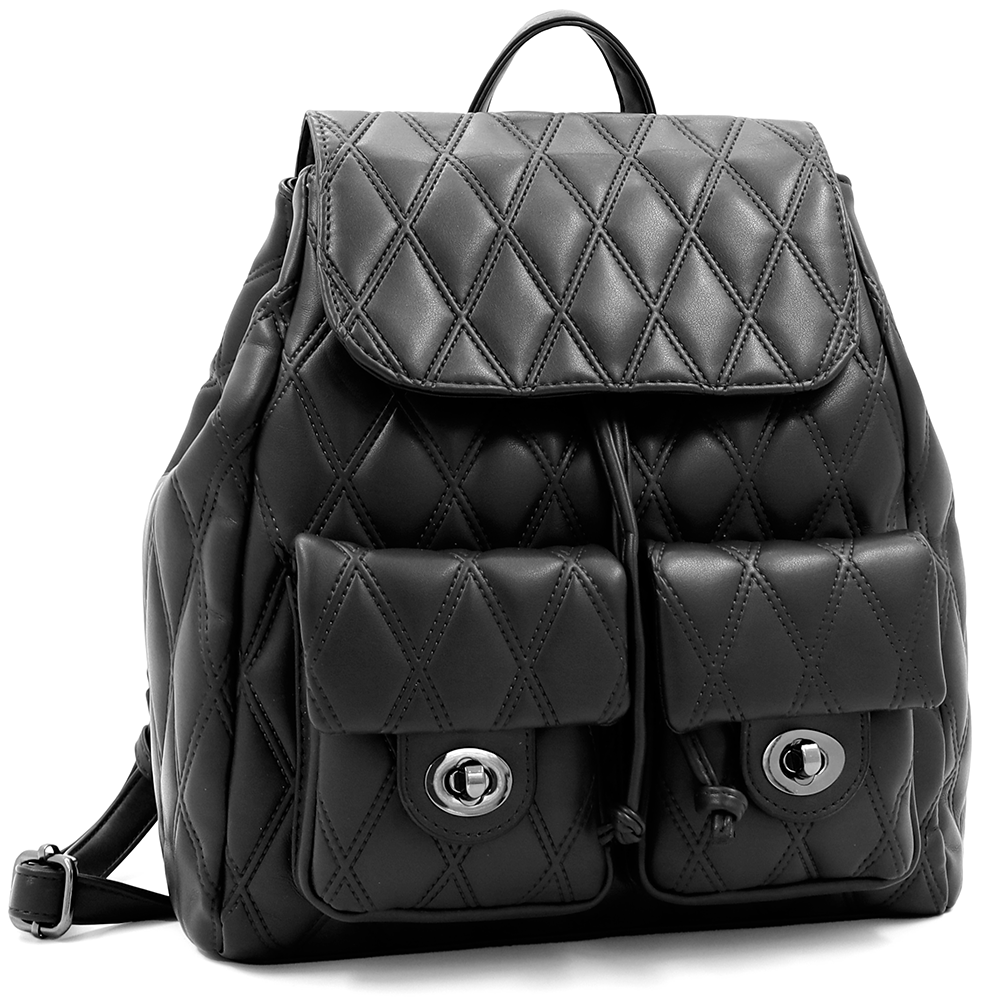 2 az 1-ben - Kapitonált hátizsák és táska Dariya - fekete