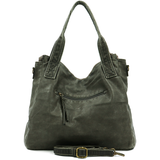 Nagy méretű női táska, vintage hatású – zöld