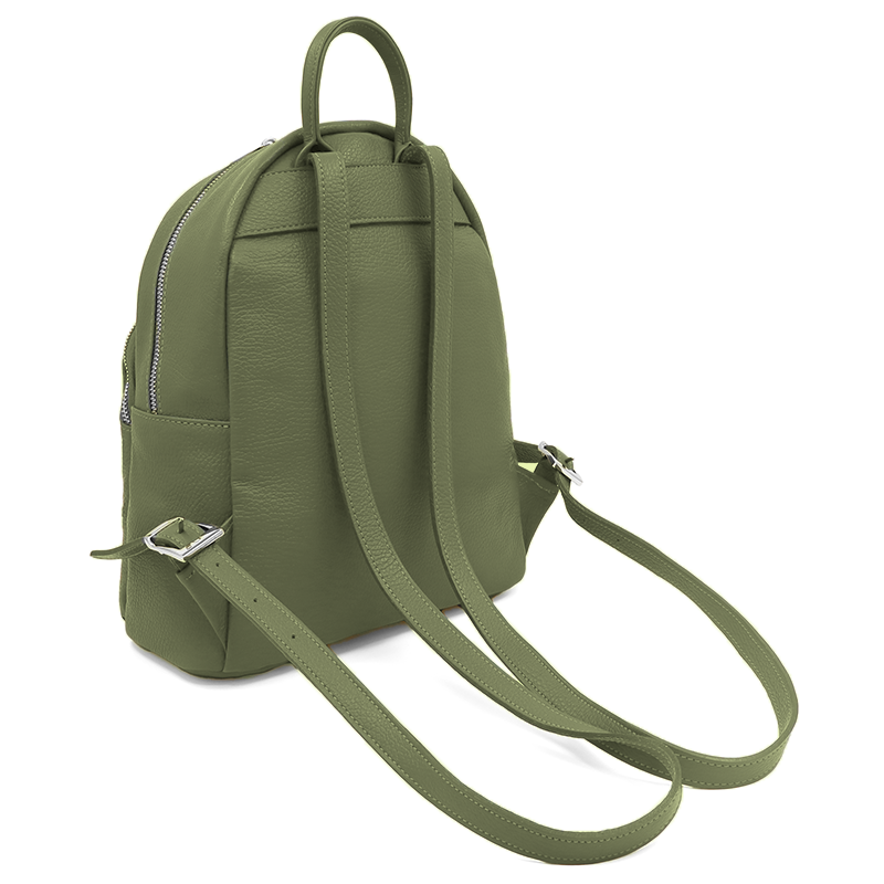 Neda természetes bőr hátizsák – zöld