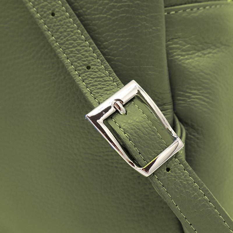 Neda természetes bőr hátizsák – zöld