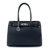 Luxus táska természetes bőrből Vivian - sötétkék