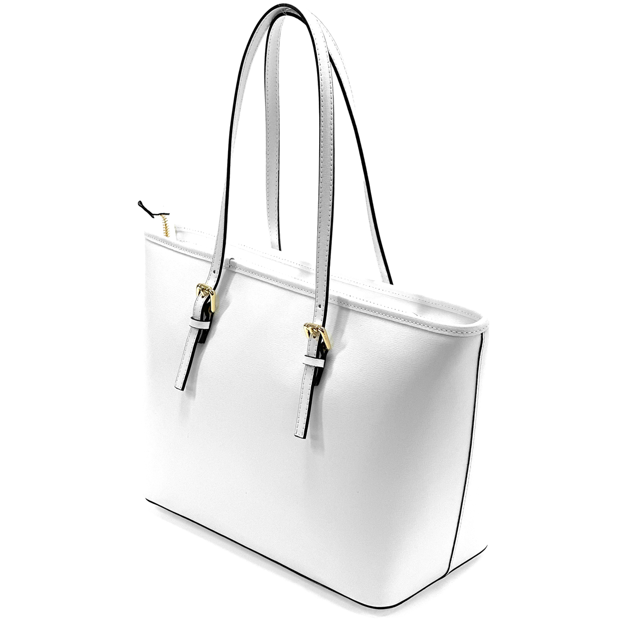 Nagy méretű női táska természetes bőrből – fehér