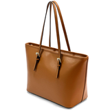 Nagy méretű női táska természetes bőrből – téglabarna