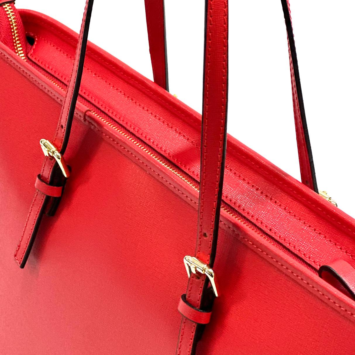 Nagy méretű női táska természetes bőrből – piros