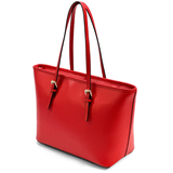 Nagy méretű női táska természetes bőrből – piros