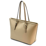 Nagy méretű női táska természetes bőrből – világosbarna