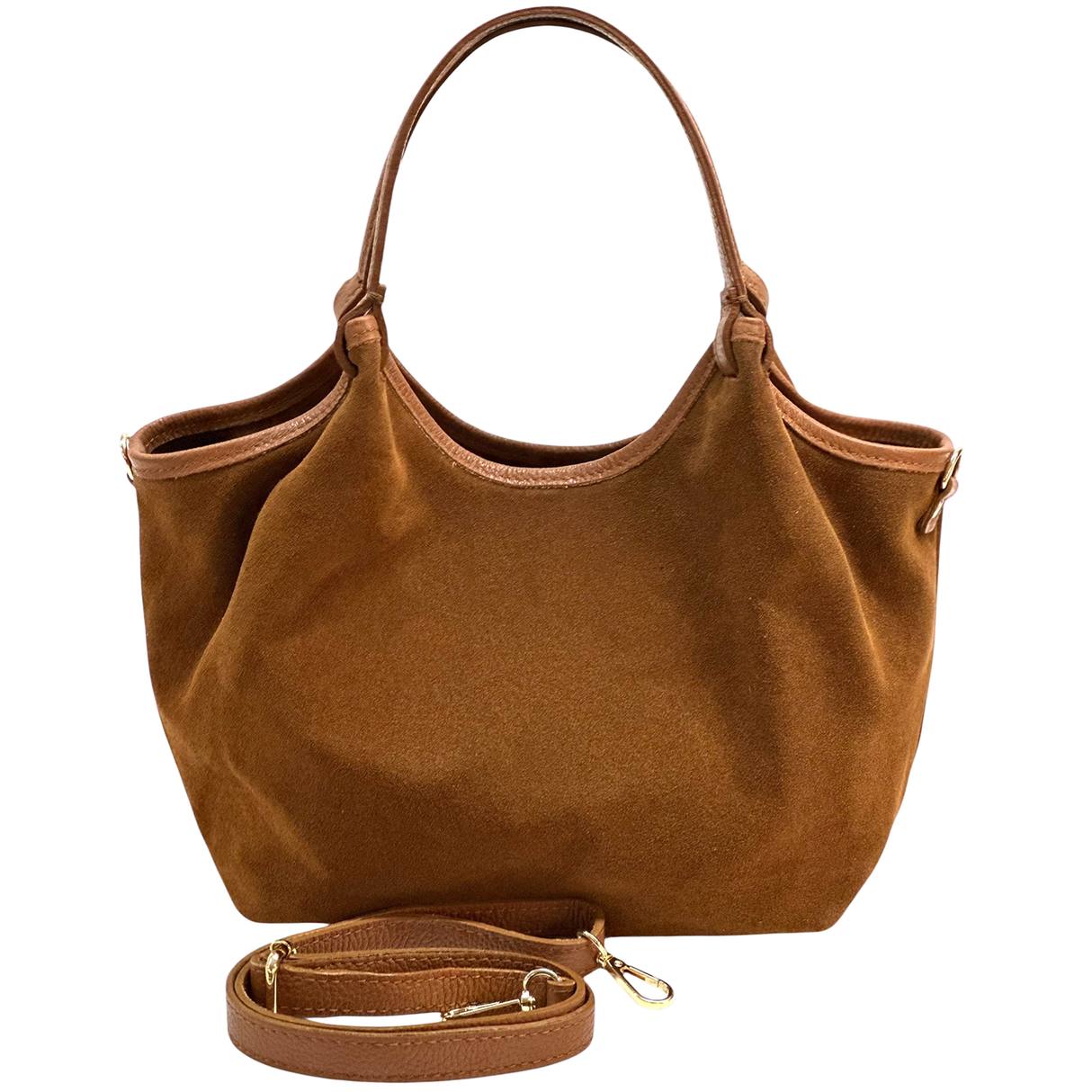 Nagy méretű női táska, zsák fazon, természetes velúrból – bordó