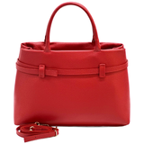 Női táska, természetes bőrből – piros