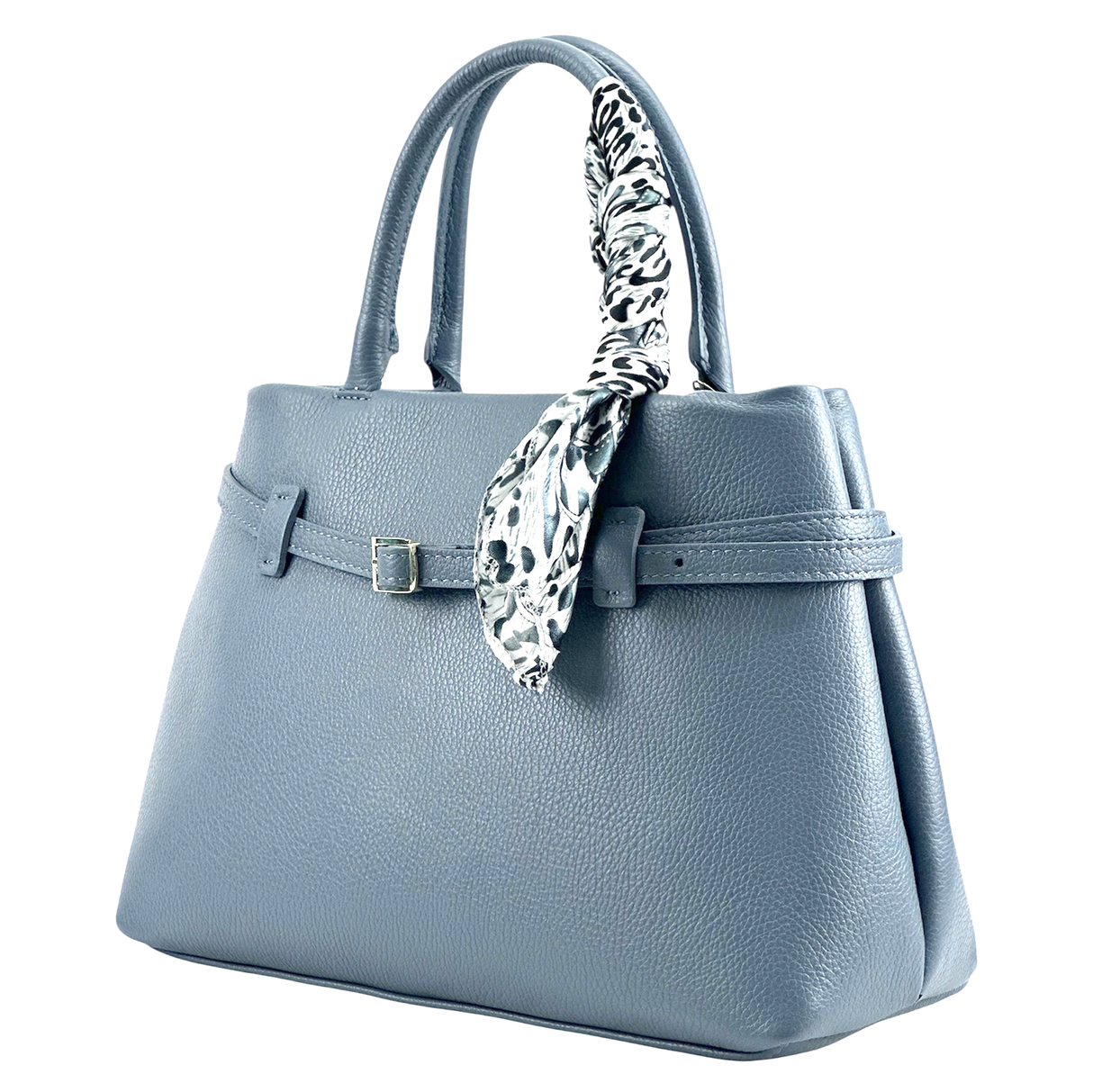 Női táska, természetes bőrből – kék