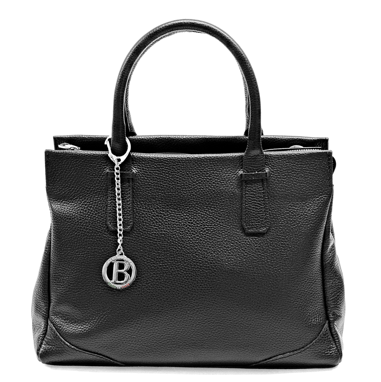 Női táska, természetes bőrből – fekete