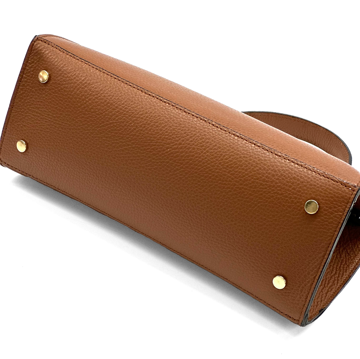 Női táska természetes bőrből sállal – téglabarna