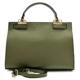 Női táska természetes bőrből sállal – zöld