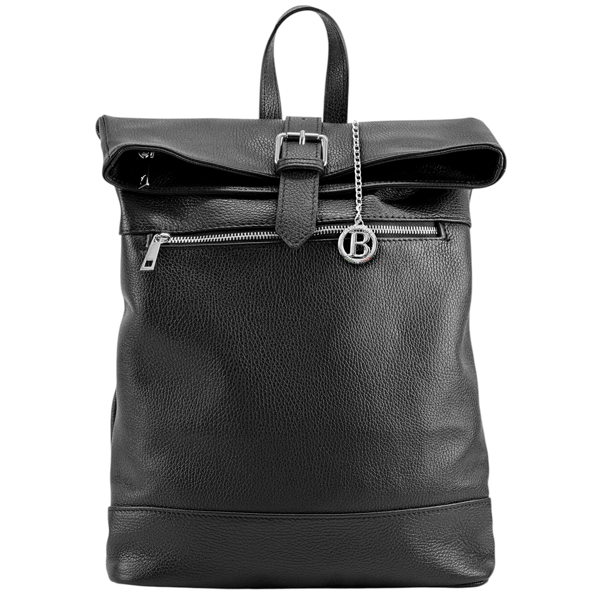 Női hátizsák természetes bőrből – fekete