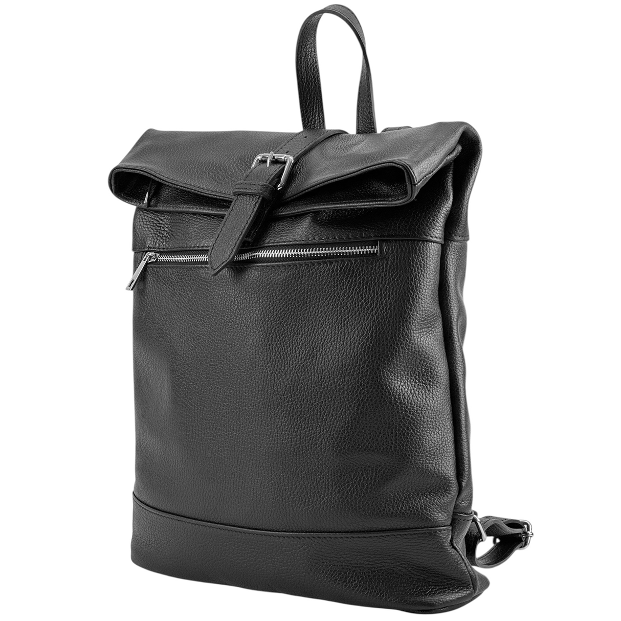 Női hátizsák természetes bőrből – fekete