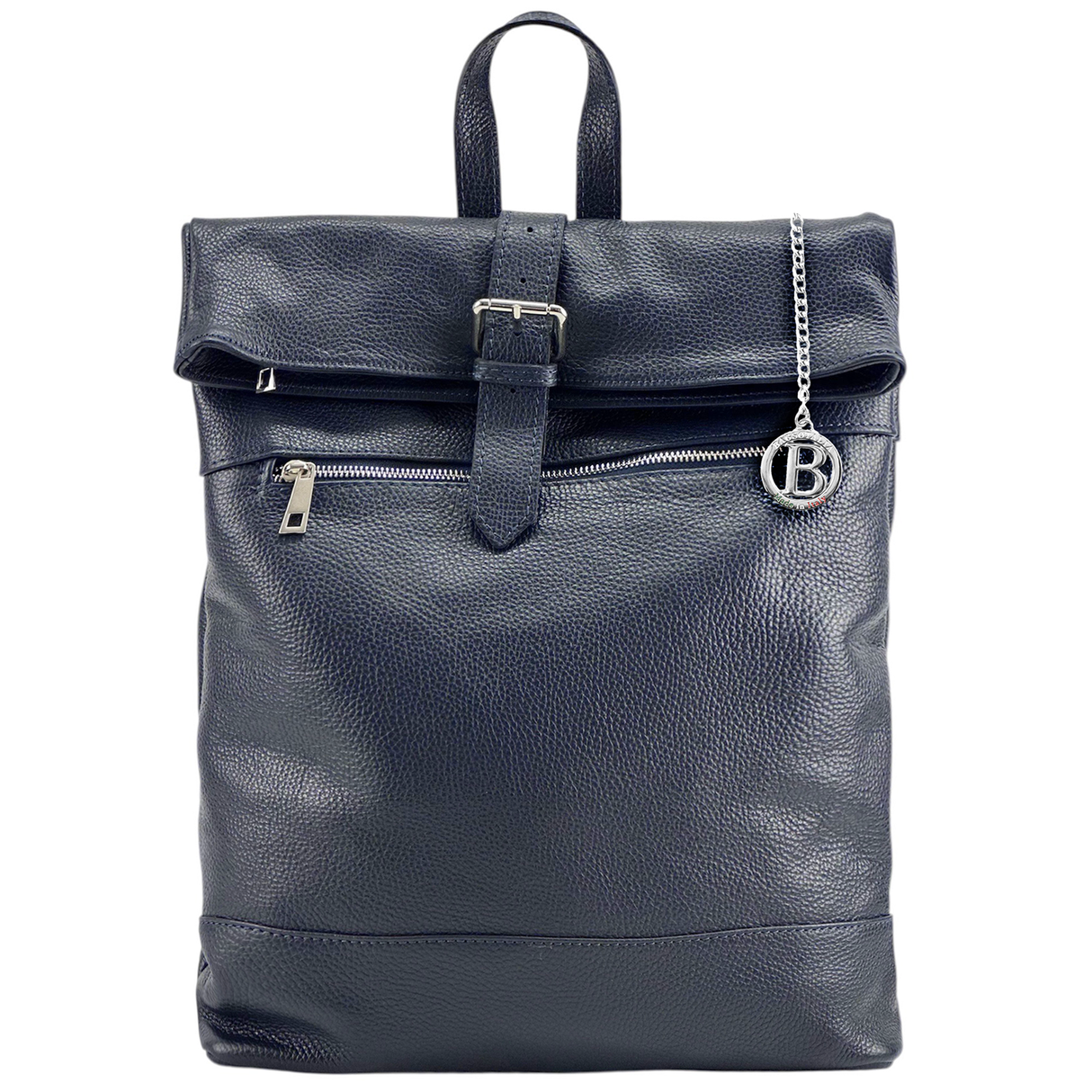 Női hátizsák természetes bőrből – sötétkék