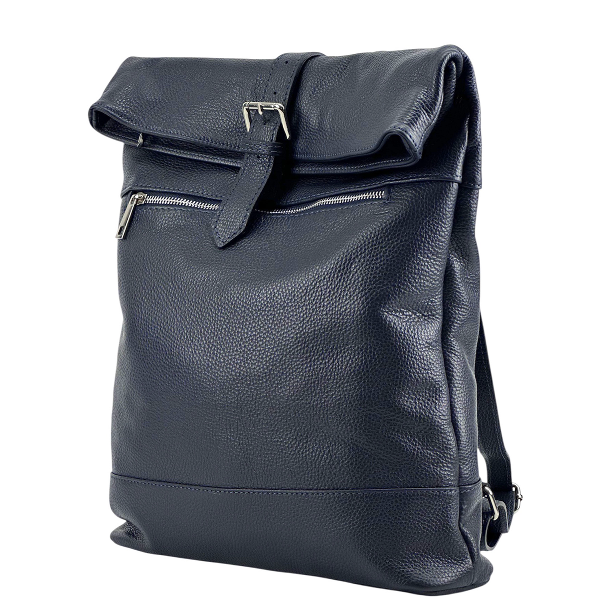 Női hátizsák természetes bőrből – sötétkék