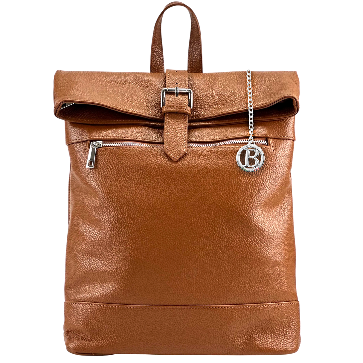 Női hátizsák természetes bőrből – téglabarna