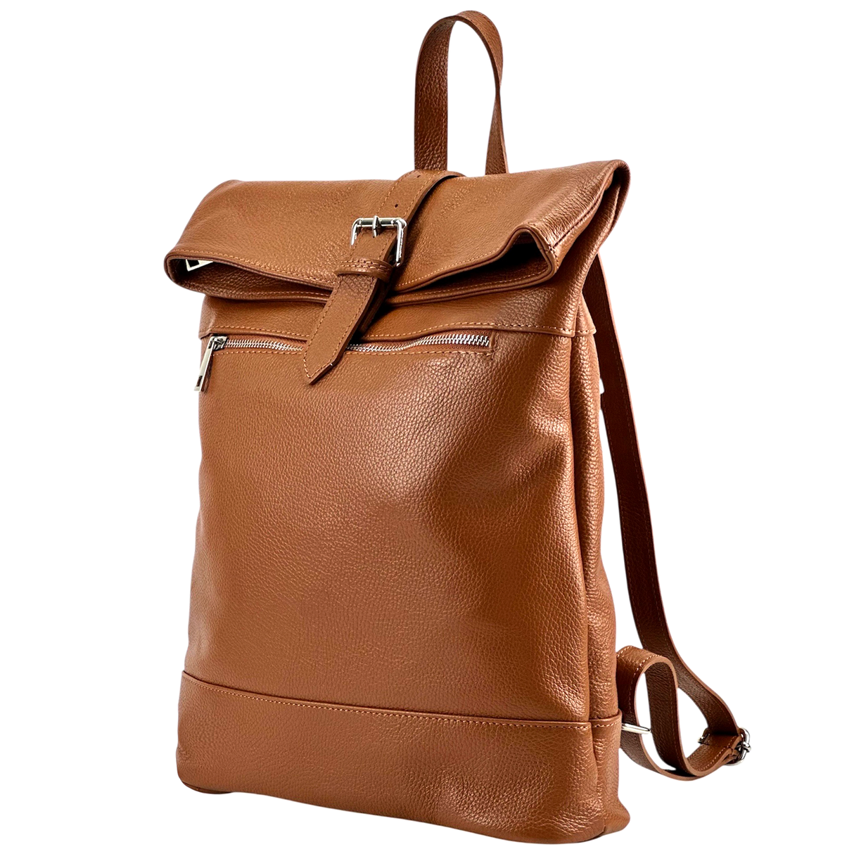 Női hátizsák természetes bőrből – téglabarna