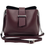 Női válltáska természetes bőrből – bordó