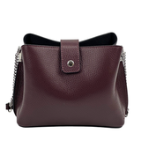 Női válltáska természetes bőrből – bordó