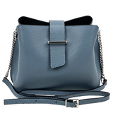 Női válltáska természetes bőrből – kék