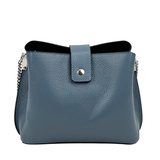 Női válltáska természetes bőrből – kék