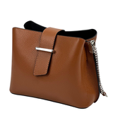 Női válltáska természetes bőrből – téglabarna