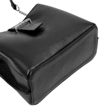 Női válltáska természetes bőrből – fekete