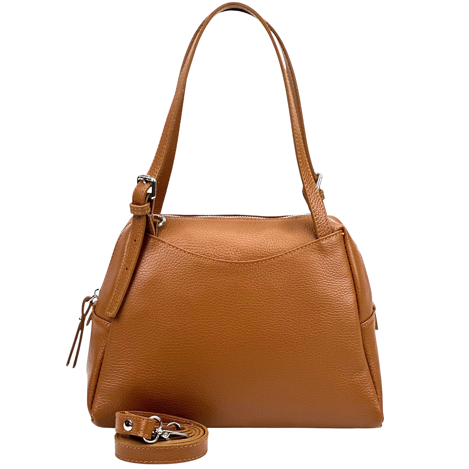 Női táska természetes bőrből – téglabarna