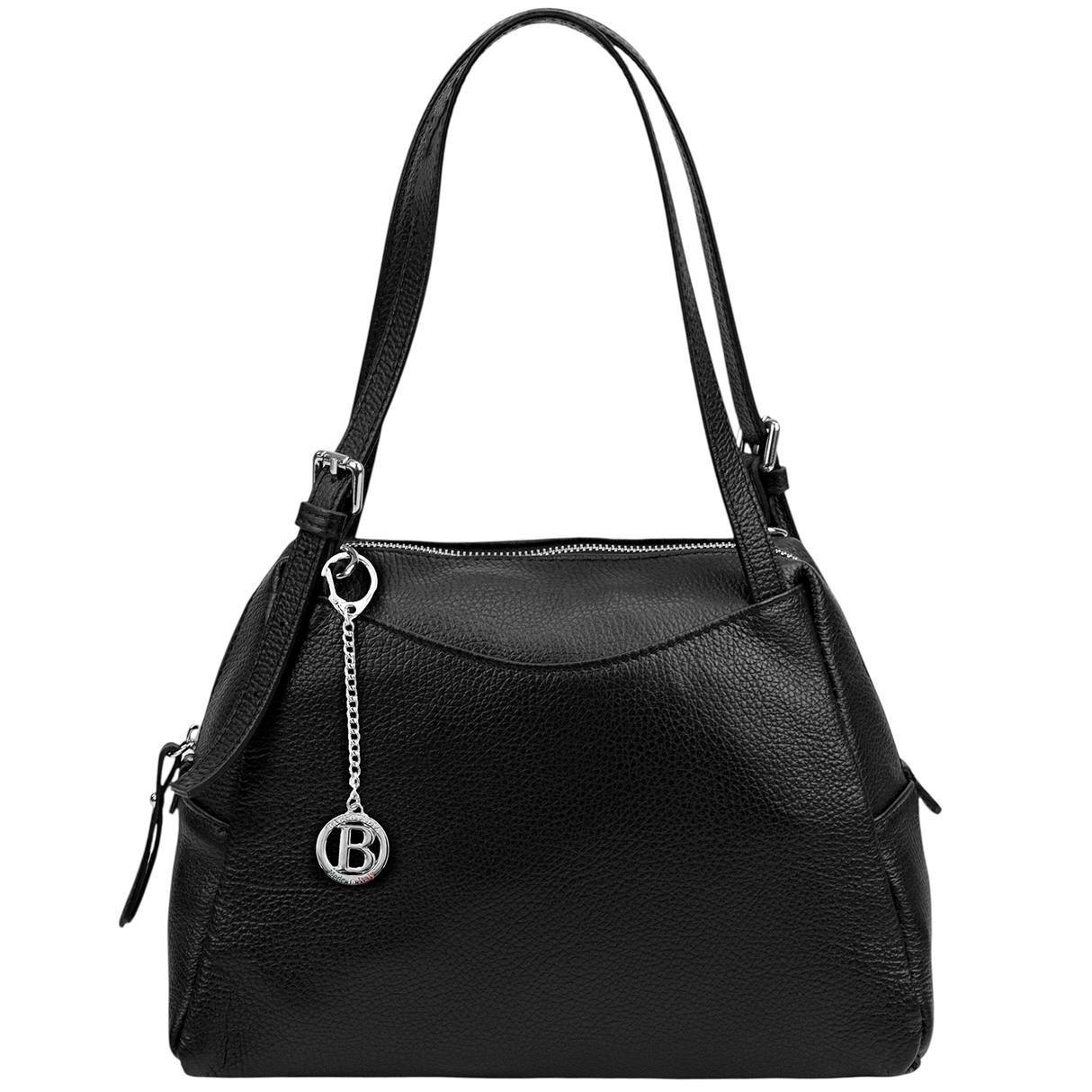 Női táska természetes bőrből – fekete