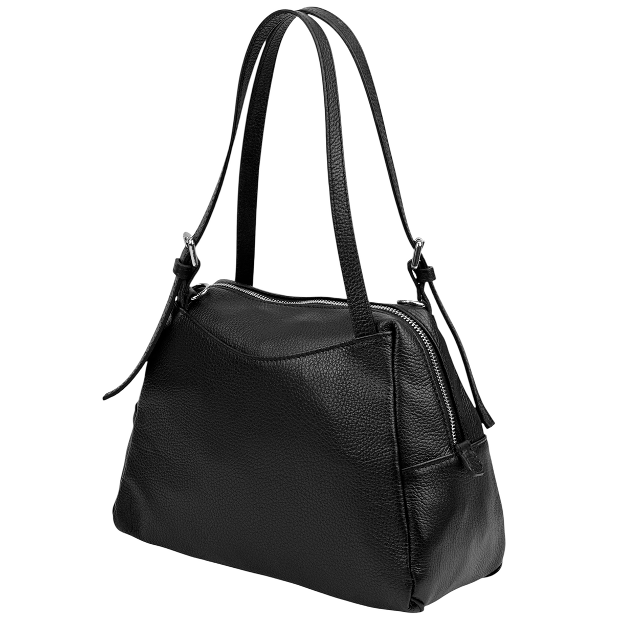 Női táska természetes bőrből – fekete