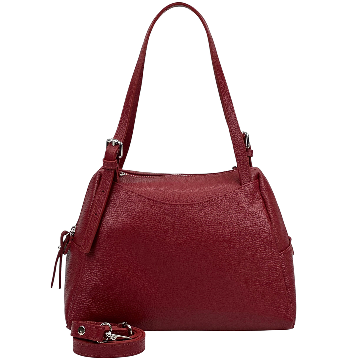 Női táska természetes bőrből – piros