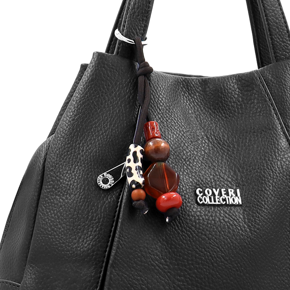 2 az 1-ben – hátizsák és táska kulcstartóval – fekete