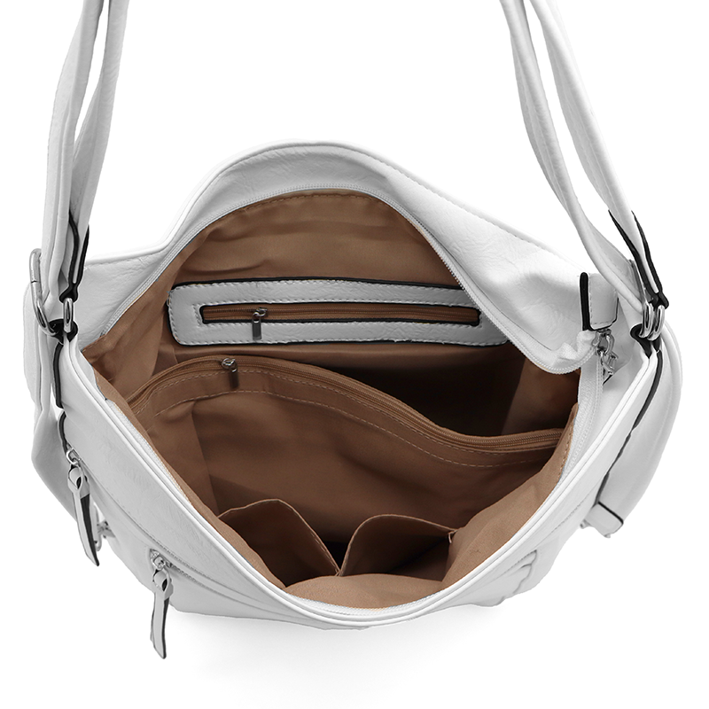 2 az 1-ben - Nagy táska és hátizsák Poli - fehér