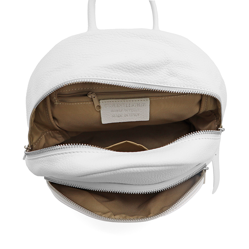 Neda természetes bőr hátizsák – fehér