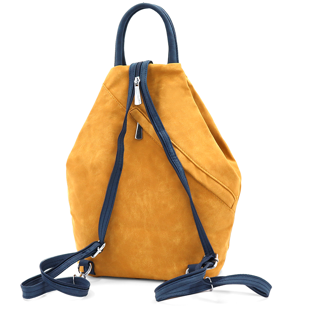 Női hátizsák titkos záródással Darina - mustársárga/sötétkék