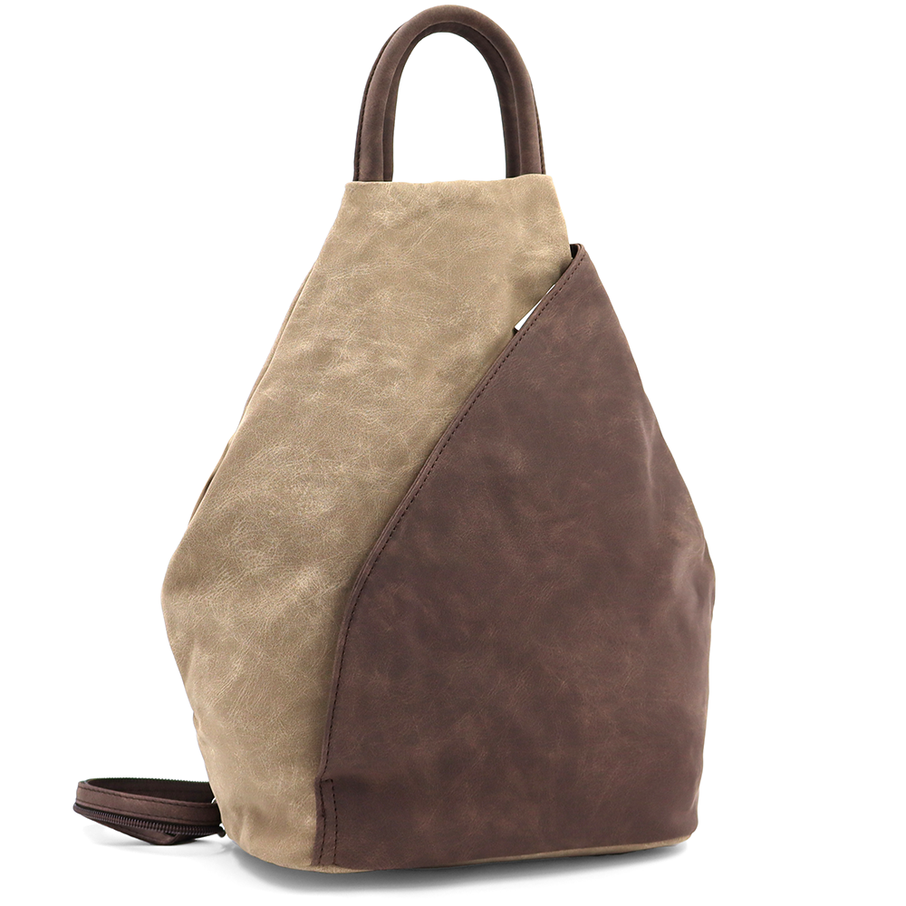 Női hátizsák titkos záródással Darina - világosbarna/barna