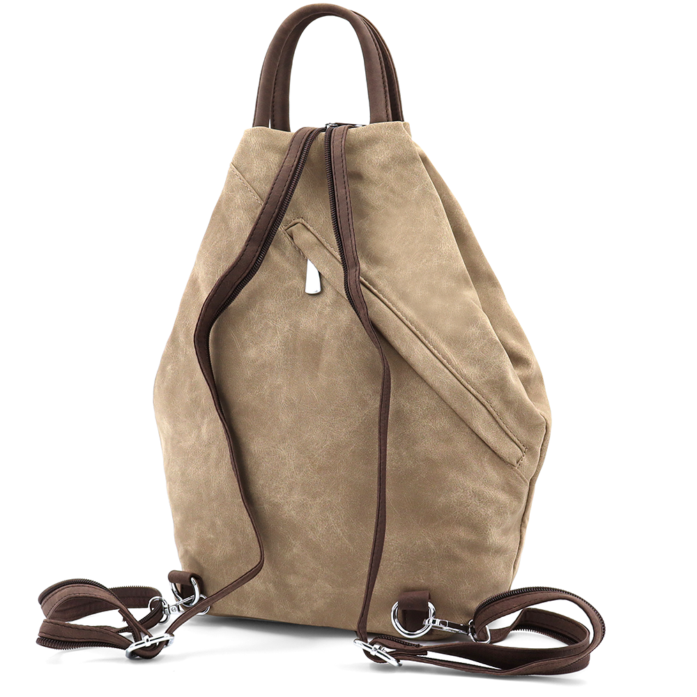 Női hátizsák titkos záródással Darina - világosbarna/barna