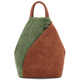 Női hátizsák titkos záródással Darina - zöld/téglabarna