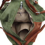 Női hátizsák titkos záródással Darina - zöld/téglabarna