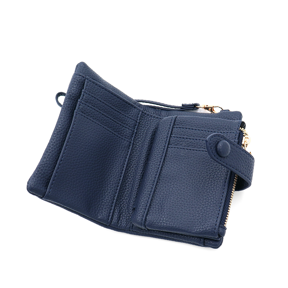 Női pénztárca csuklópánttal – sötétkék