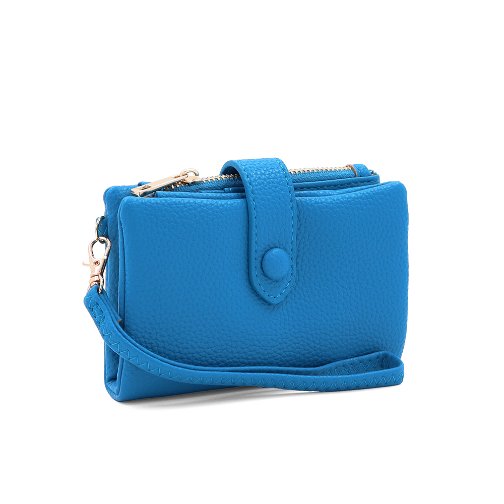 Női pénztárca csuklópánttal – kék