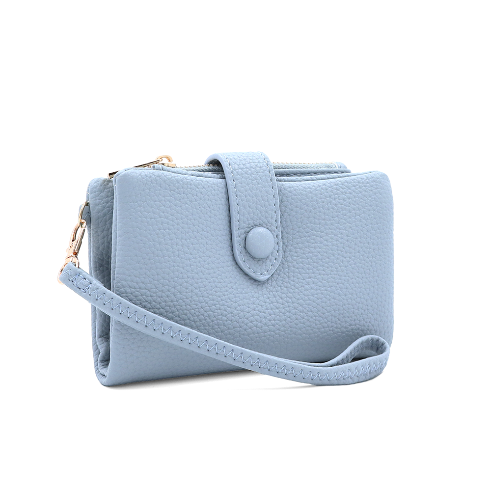 Női pénztárca csuklópánttal – világoskék