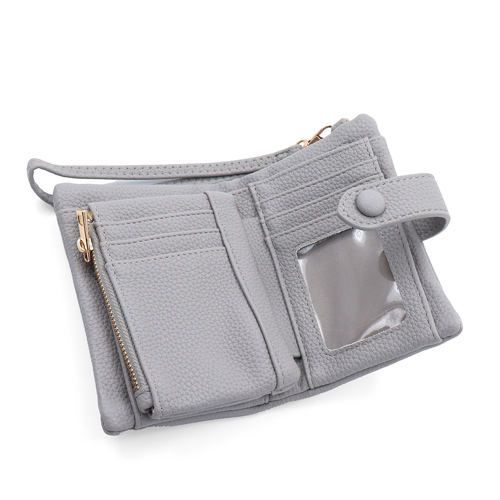 Női pénztárca csuklópánttal – szürke