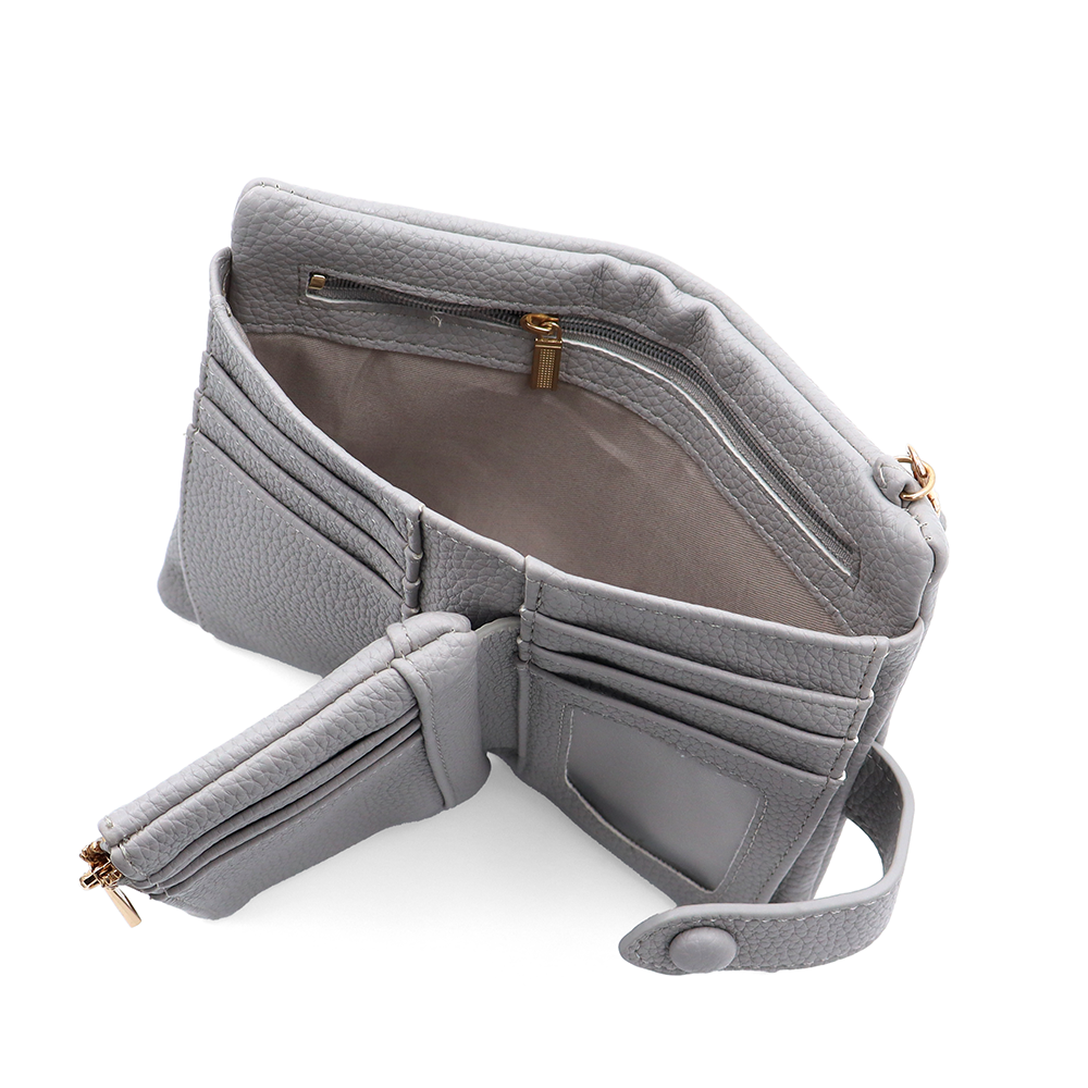 Női pénztárca csuklópánttal – szürke