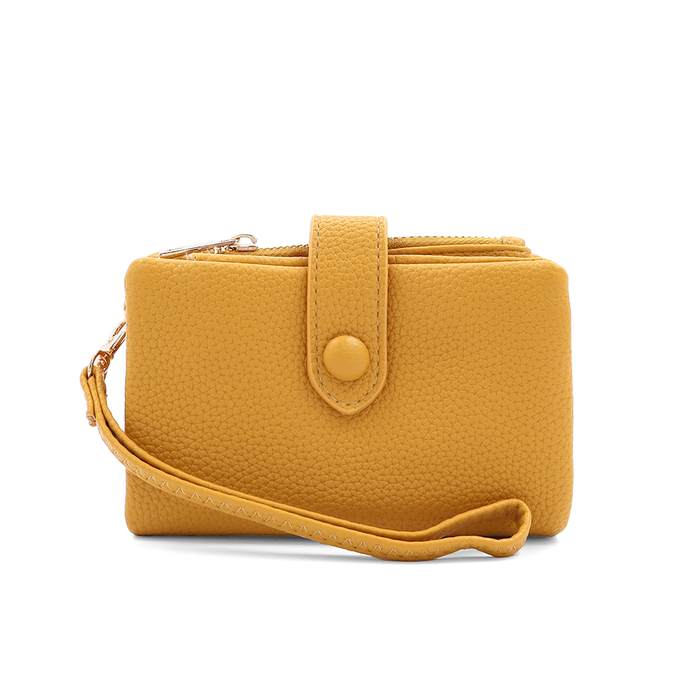 Női pénztárca csuklópánttal – mustársárga